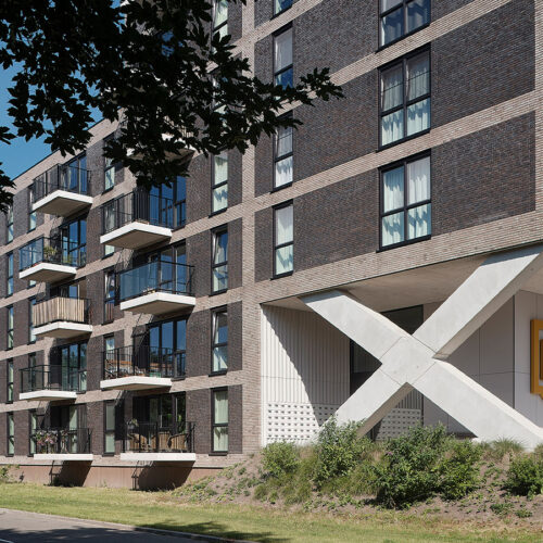 Kunststof kozijnen en Houten kozijnen voor 72 appartementen in Woerden. Overzichtsfoto van het project De Molenhoek.