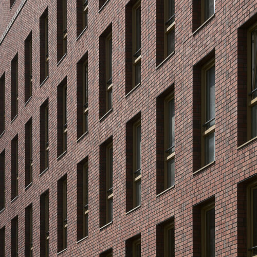 Kunststof kozijnen voor 178 sociale huurwoningen in Utrecht, in de wijk Leidsche Rijn Centrum. Foto van gevelbeeld. Project G8 Tango.